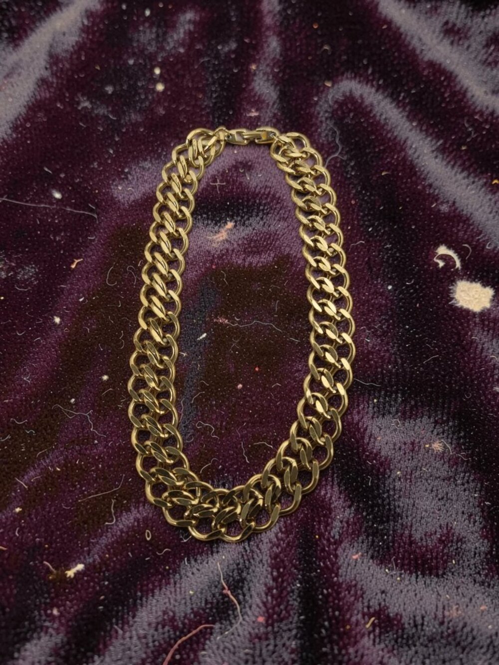Vintage Napier Unisex Heavy Goldtone Double Chainlink Necklace, 18" long x .75" - Picture 11 of 16